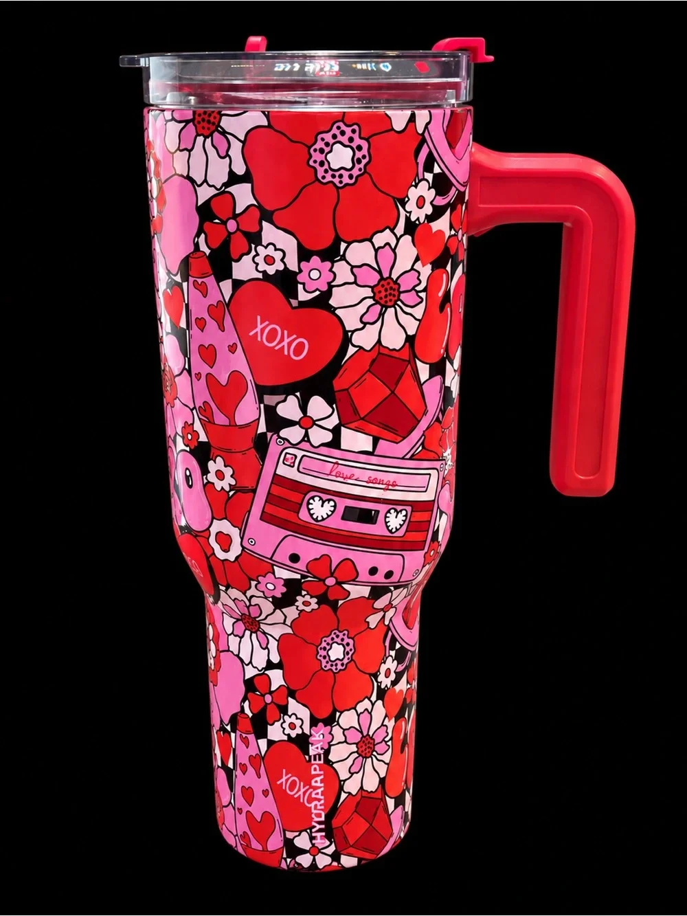 HydraPeak 40oz Valentine Retro Candy Hearts Floral Tumbler - NEW